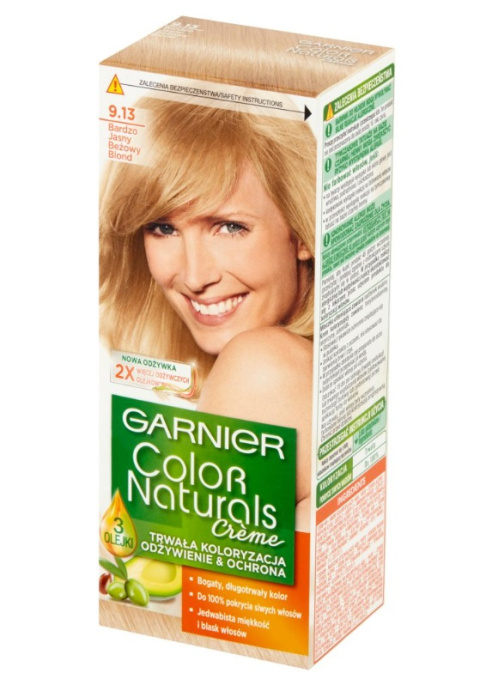 Garnier Color Naturals Crème Farba do włosów bardzo jasny beżowy blond 9.13