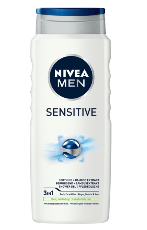 Nivea MEN Sensitive Łagodzący Żel pod prysznic dla mężczyzn o skórze wrażliwej 500 ml